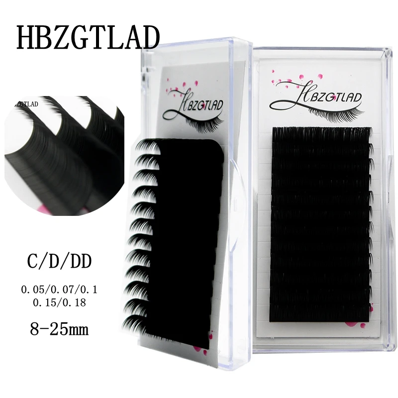 HBZGTLAD  new C/D/DD 8-20mm Faux Mink Individual Eyelash Lashes Maquiagem Cilios For Professionals Soft Mink Eyelash Extension