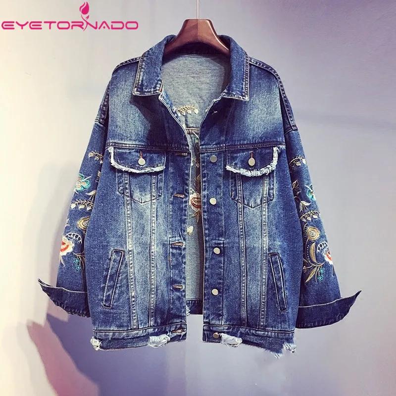 Женская короткая джинсовая куртка harajuku базовая свободная уличная большого