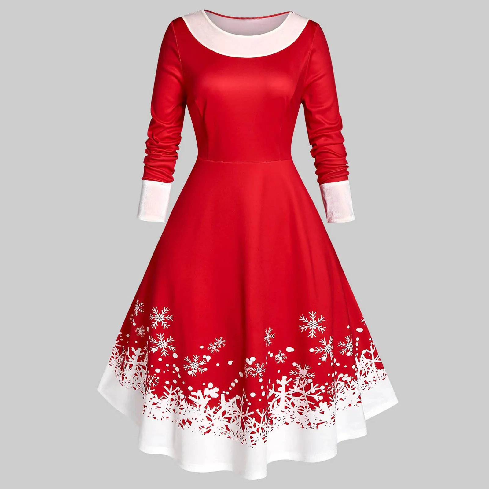 

Женское платье с длинным рукавом, с круглым вырезом