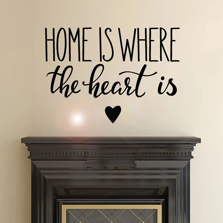 

Вдохновляющая цитата, Настенная Наклейка для дома, где находится сердце, виниловые наклейки на окна, искусство, домашний декор для гостиной, M539