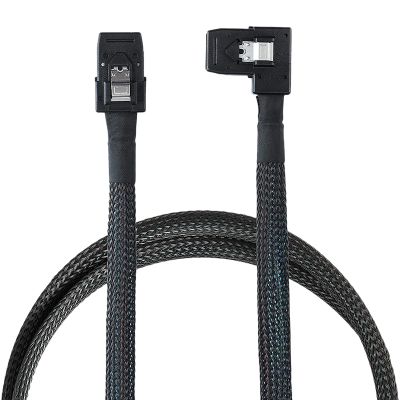 

0,8 м/2,6 дюймов Внутренняя Mini SAS 36-Pin к SFF-8087 левый 90 градусов SAS HDD кабель