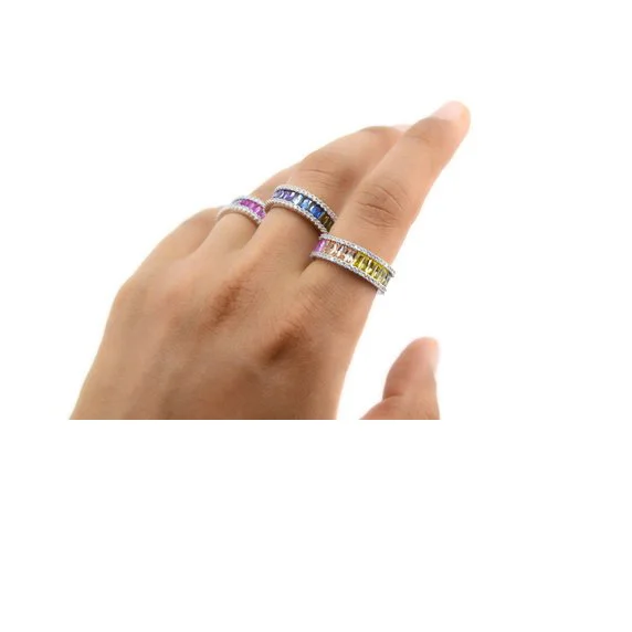 Новинка обручальное кольцо радужного цвета с фианитом для женщин роскошное