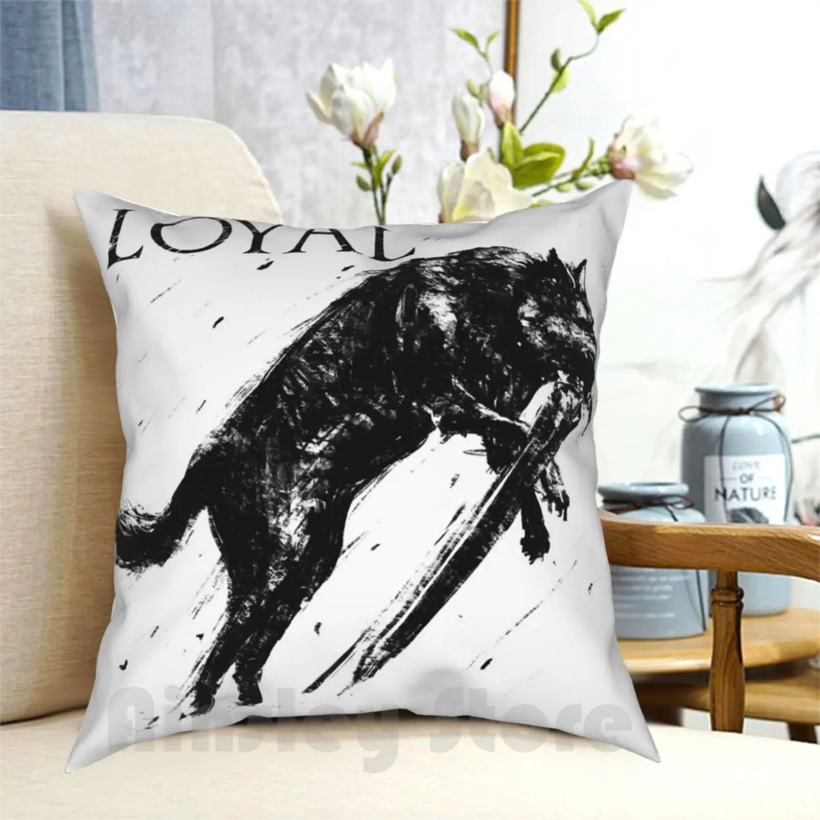 

Great Wolf Sif Pillow Case Printed Home Soft Throw Pillow Dark Souls Sif Video Game Playstation Xbox Pc Abyss Artorias