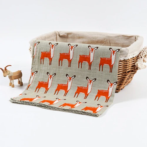 Cotton Baby Blankets Newborn Soft Organic Cotton Baby Blanket Muslin Swaddle Wrap Feeding Burp Cloth Towel Scarf Baby Stuff - Цвет: Deer