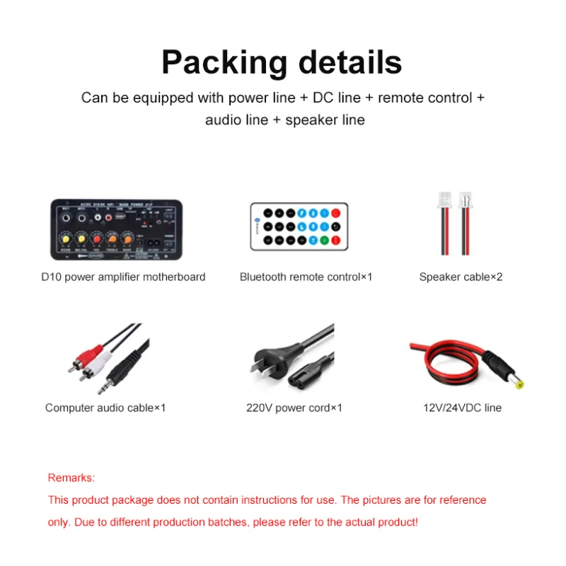 

CAR Digital Bluetooth Stereo Amplifier Board Subwoofer AC 220V 12V 24V Dual Microphone Karaoke Amplifiers For 8-12 Inch Speaker