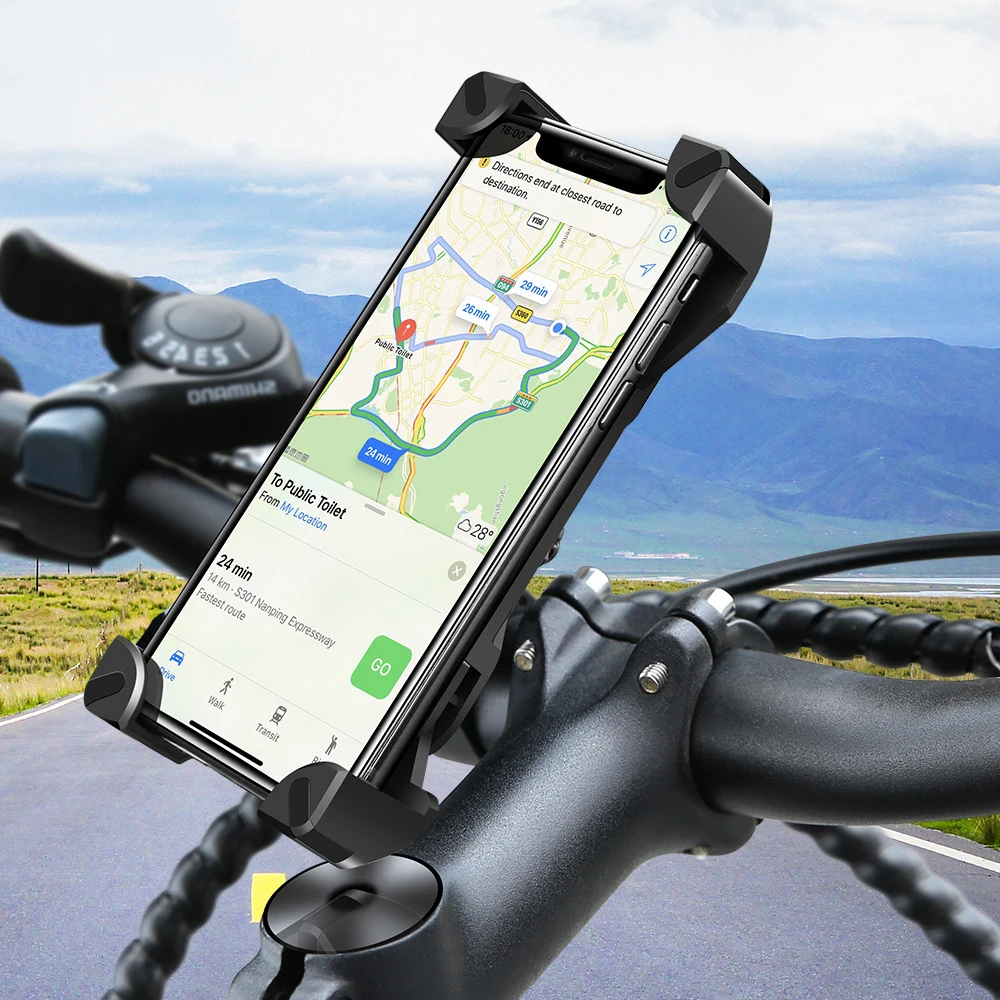 

Universal Bicycle Mobile Phone Holder 360 Degree Rotation Bike Motocycle Mobile Phone Holder for 4-7 inch for iPhone X XR Xs Max