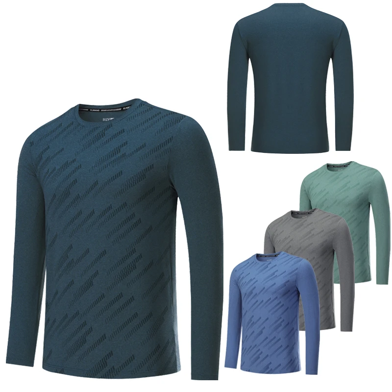 

Men Dry Long Shirt Print Running Weightlifting Compression Shirt Breathable Autumn Fitness Workout Long Tee