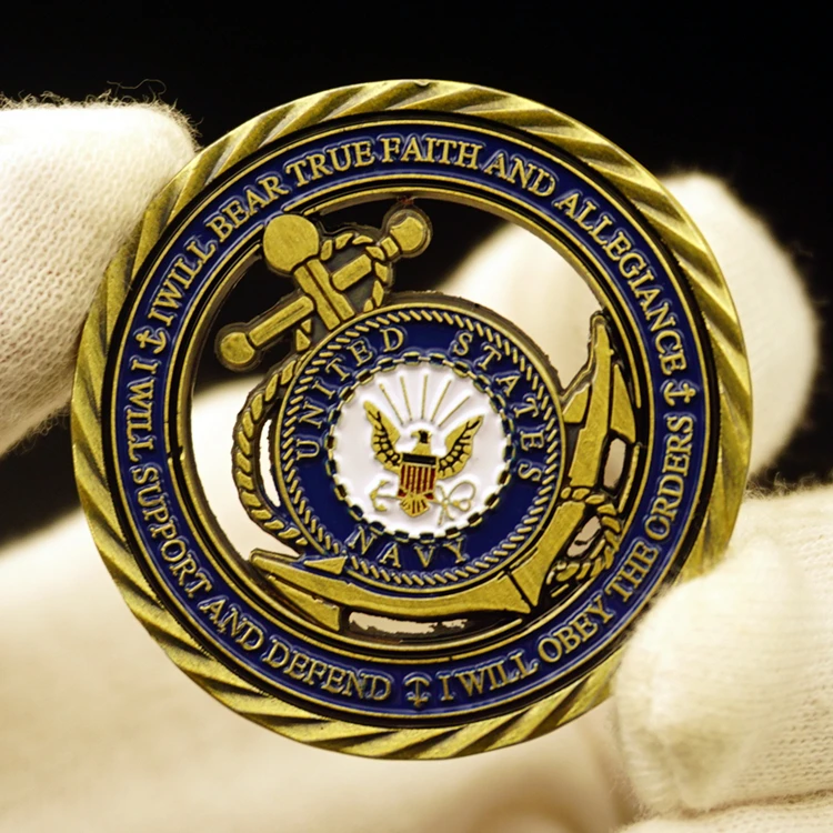 Военно морской флот США я буду слушать заказам позолоченная полая сувенирная