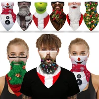 hot christmas scarf neck tube scarf 3d print face cover half balaclava unisex bandana biker cycling warmer headwear