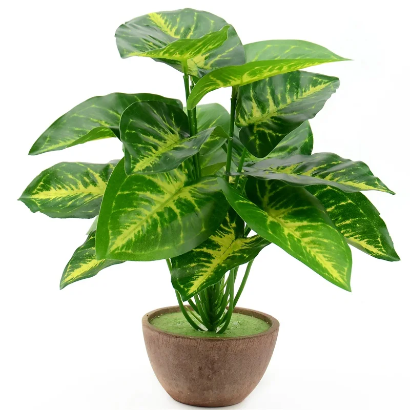 1 букет/18 листьев искусственная пальма зеленое растение редиса лист для