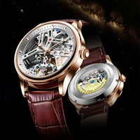 foxbox sapphire glass watches top brand luxury automatic mechanical watch men 100m waterproof sport leather hollow men watchbox
