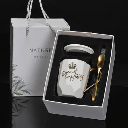 Gift box OUSSIRRO натуральный мрамор фарфоровая кофейная кружка сердце любовь чай чашка молока творческий подарок на свадьбу юбилей - Цвет: Gift box