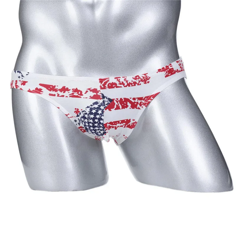 3 шт. нижнее белье мужские бикини полосатый флаг трусы U выпуклая сумка низкая