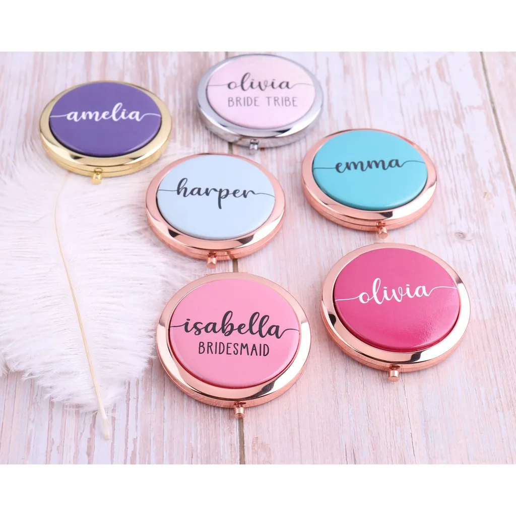 Персонализированные Имя компактное зеркало для путешествия Карманный девичник