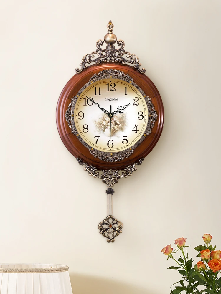 Большие настенные часы в стиле ретро из массива дерева тихие Креативные Часы для