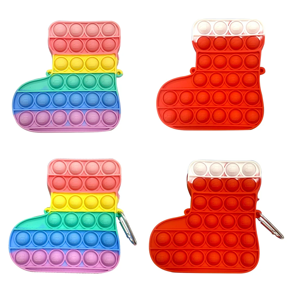 

Silicone Cute Push Bubble Christmas Stocking Satchel Shoulder Bag Sensory Anti-Stress Decompression Crossbady Bags Toys#20