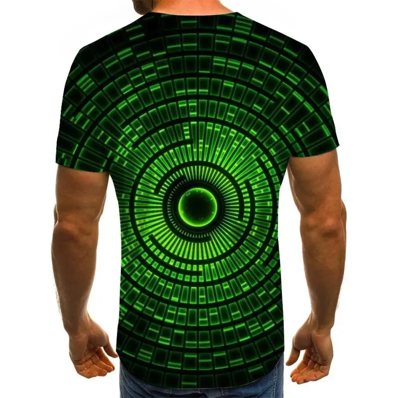 

2020 new three-dimensional rotating men's T-shirt summer fashion short-sleeved 3D round neck tops visual three-dimensional shirt