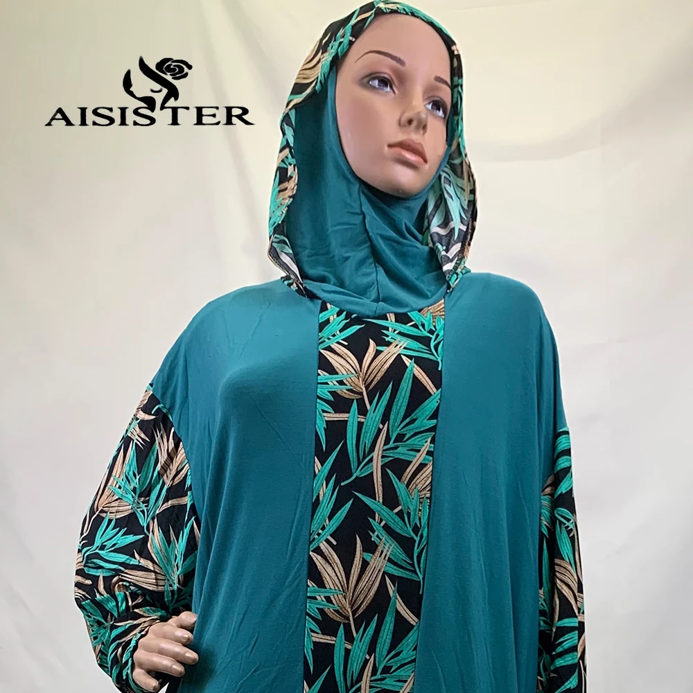 Мусульманское женское платье с двумя шляпами абайя для молитв Khimar Djellaba Femme Jibab Dubai