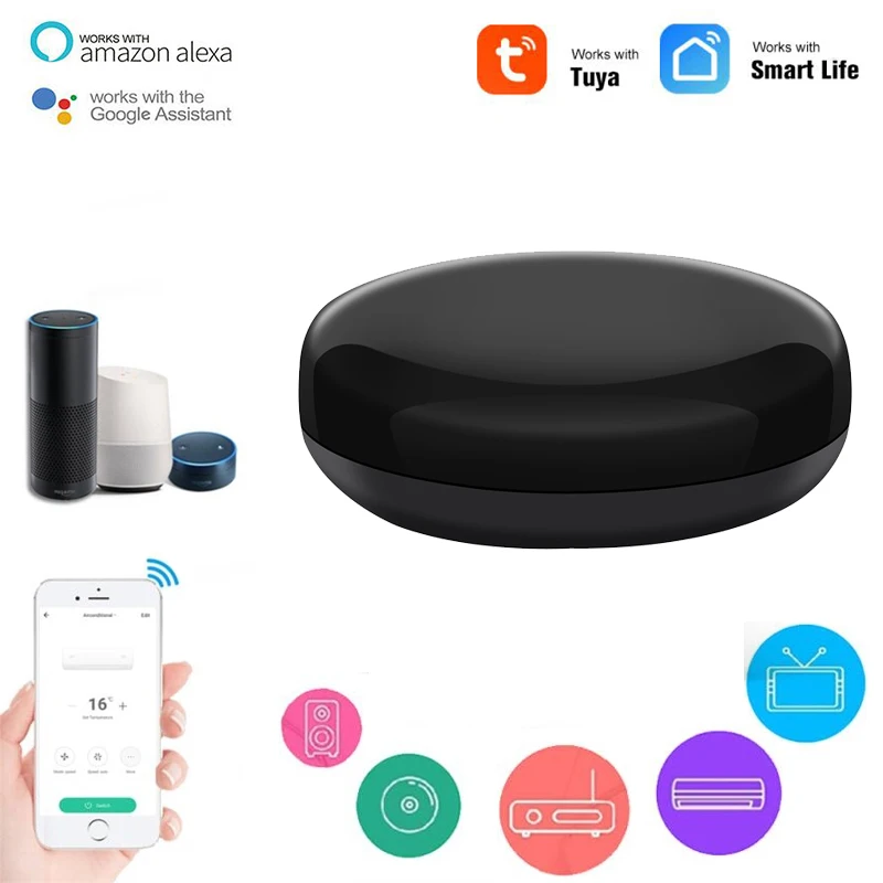 

Умный пульт дистанционного управления Tuya, универсальный Wi-Fi + bluetooth-совместимый с ИК-датчиком, с ассистентом Alexa