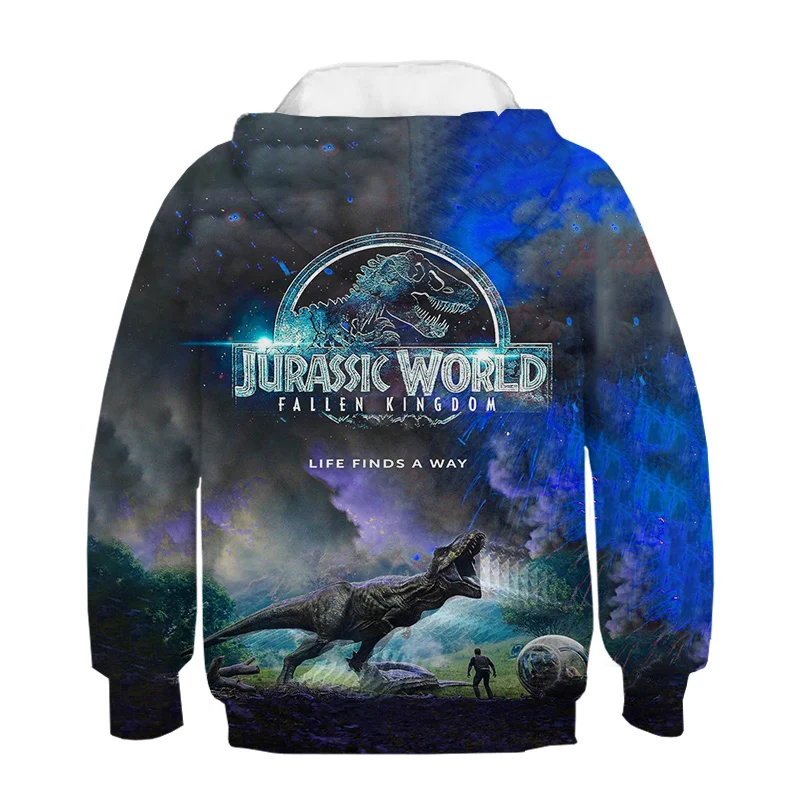 

Cartoon dinosaur hoodie 3D printed sweatshirt hoodie Harajuku Jurassic Park fall streetwear casual hoodies for boys and girls