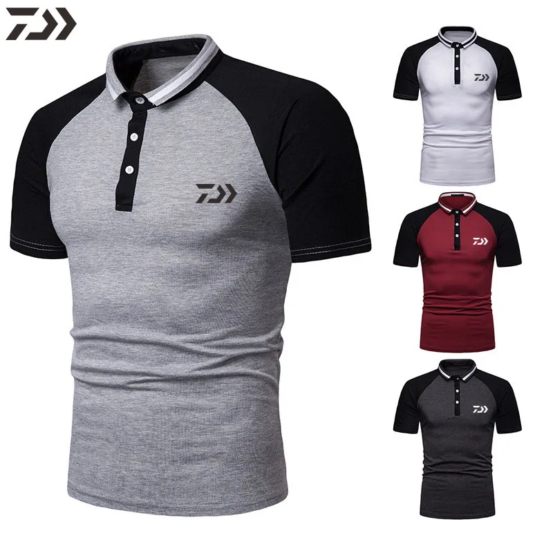 

Одежда Daiwa для рыбалки, рубашка-поло для мужчин, быстросохнущая дышащая мужская рубашка-поло для спорта на открытом воздухе, топ с коротким р...