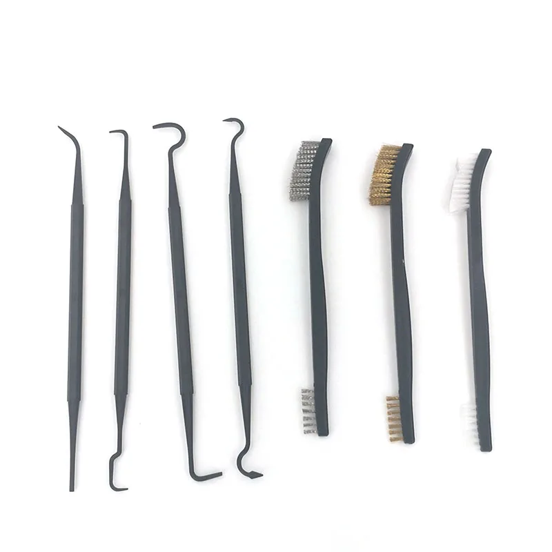 

Многоцелевой инструмент для очистки автомобиля, аксессуары, проволочные щетки и 4 нейлоновых палочки, Набор щеток, 3 двухсторонних готовых