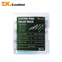 t k excellent zinc plated cotter pins assortment kit 106 pieces