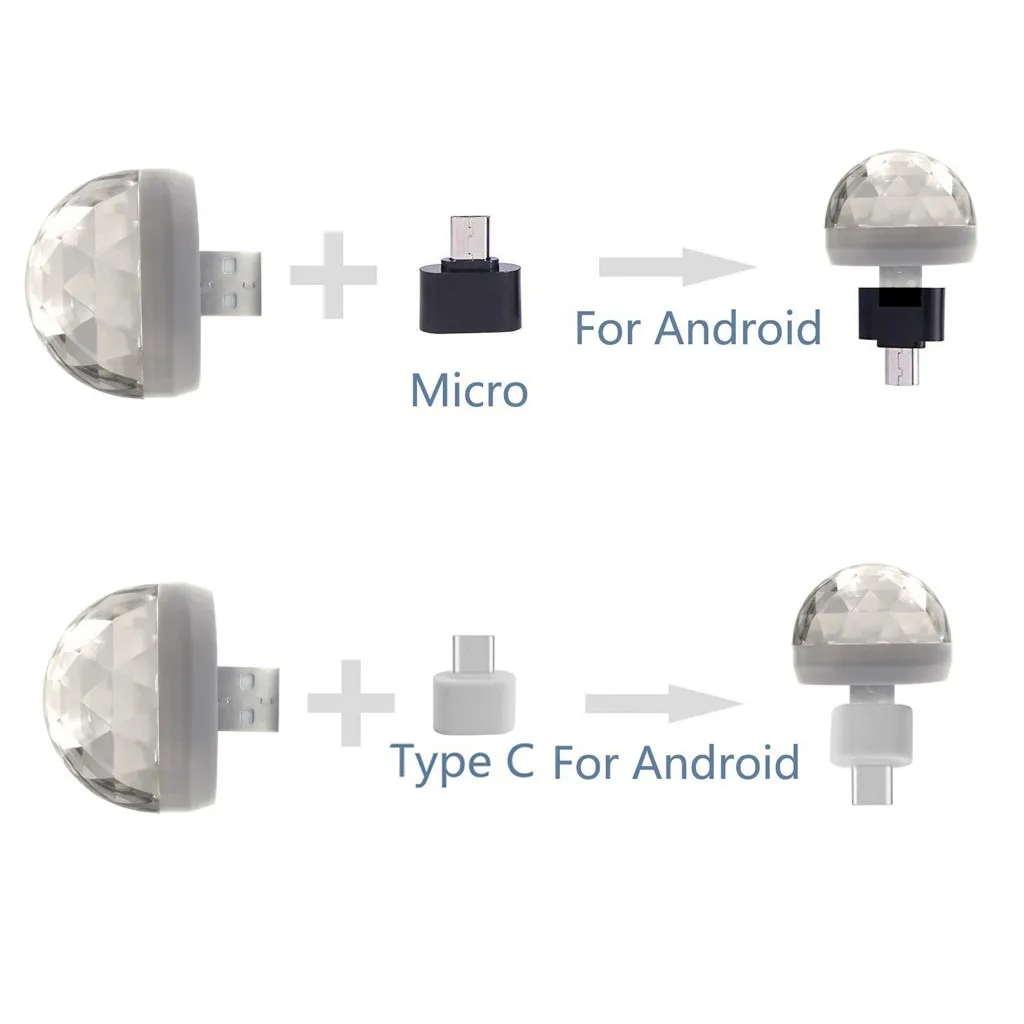 Портативный мини светильник USB для дискотеки светодиодный фонарь домашвечерние 5
