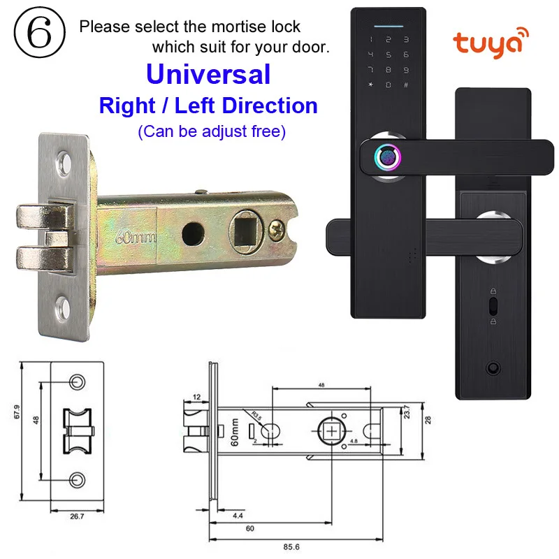 Option 6 RAYKUBE Wifi электронный дверной замок с приложением Tuya удаленно/биометрический отпечаток пальца/смарт-карта/Пароль/ключ разблокировки FG5 Plus - Цвет: Option 6