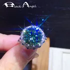 Кольцо женское серебряное регулируемое с крупным цирконом, 3 карата