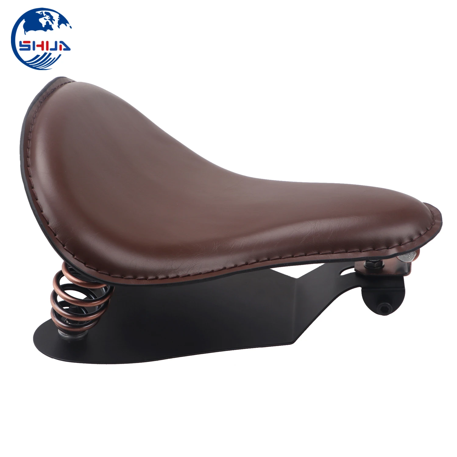 Ретро коричневый кожаный тонкий Solo Seat + 3 &quotпружинный Кронштейн монтажный