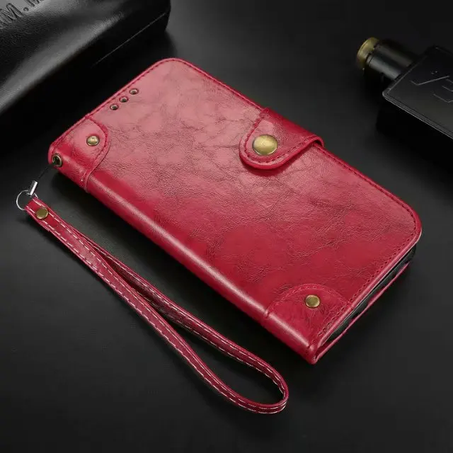 5 портовый Винтаж масло воск кожаный бумажник чехол для huawei P8 P9 Lite Mini 2017 P10 P20