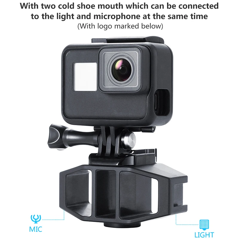 OPQ-Gp-1 Gopro Vlogging Стенд кронштейн 2 Холодный башмак крепление 1/4 дюймов Винт для Hero 7 6 5