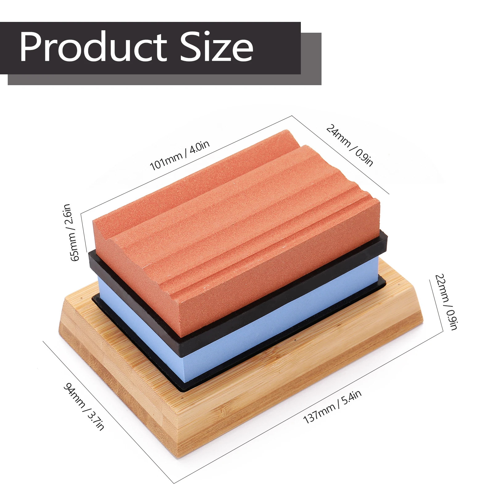 

400#/1000# Grit Premium Whetstone Grooved Cut Sharpening Stone Set Sharpener for All Blade Non Slip Base Cutter Sharpener