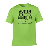2021 new arrival mens fashion skeleton autism its not a disability its a different ability men t shirt