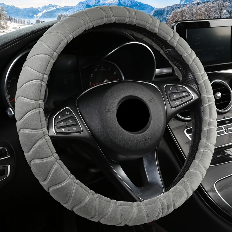 Зимняя плюшевая крышка рулевого колеса для Polo sedan Golf 3 4 5 6 7 Jetta Passat Touran Touareg Phaeton Scirocco автомобильные аксессуары