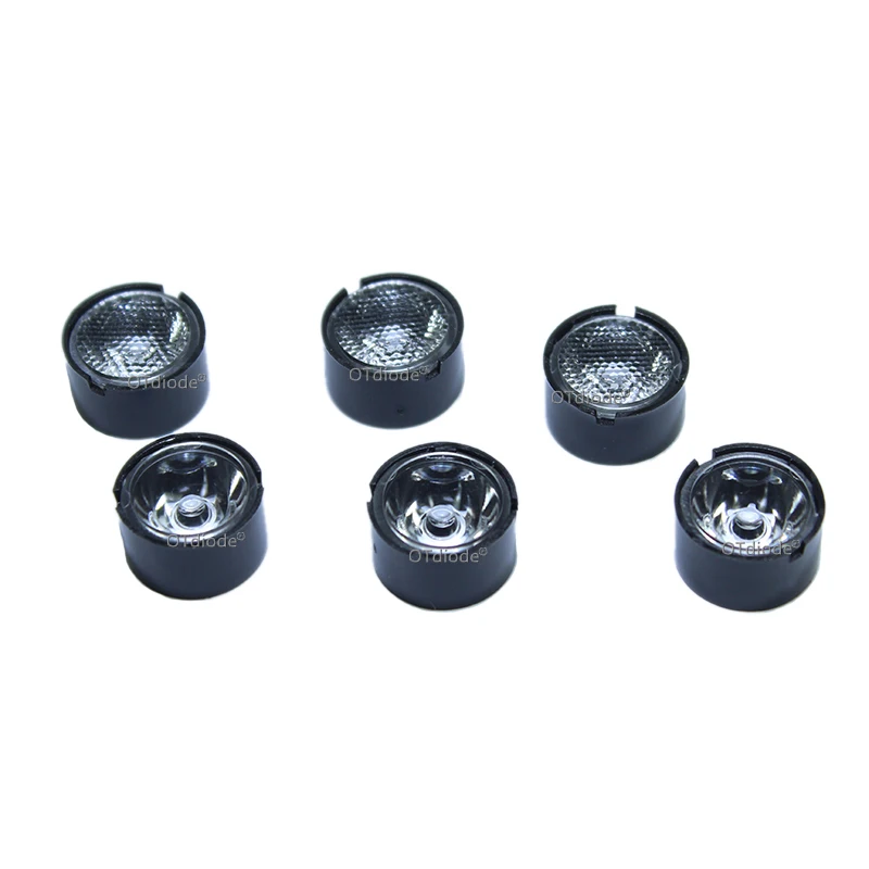 10PCS 21.6mm CREE XPE XPE2 XPG2 XPL XTE 3535 3030 LED Lens 90 Degree Cone Black White Holder For Osram Samsung High Power LED