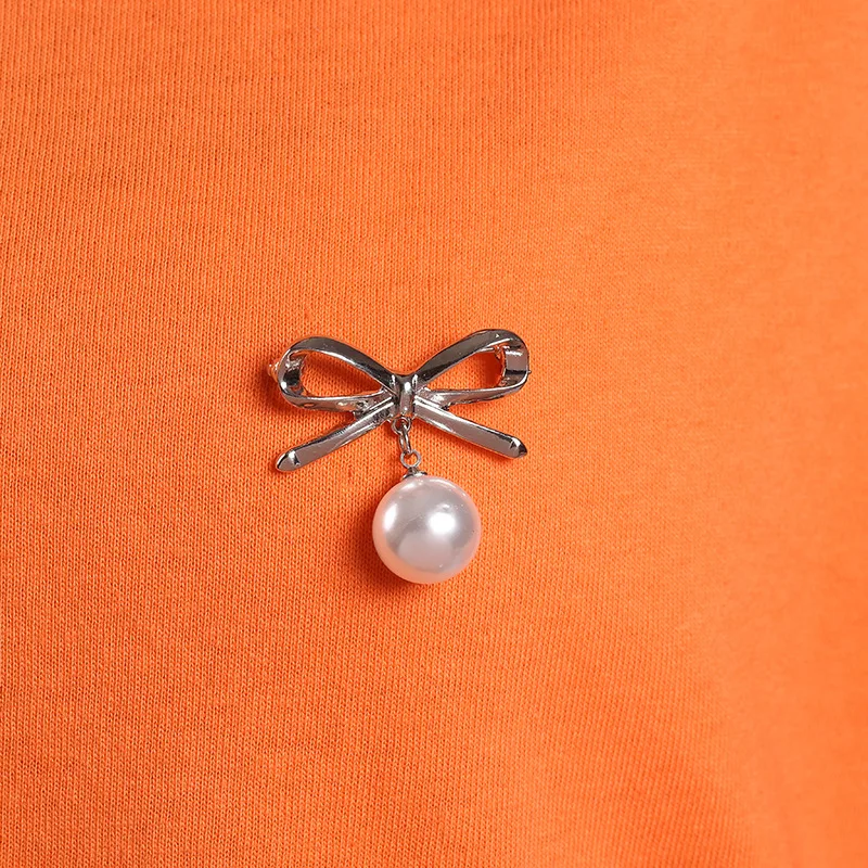 Rinhoo модная брошь с имитацией жемчуга в форме банта булавки для женщин заколки на