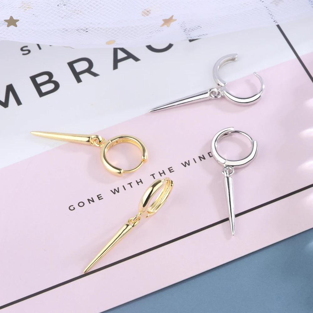 Серьги с шипами и заклепками в стиле унисекс серебро 100% пробы | Украшения