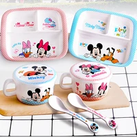 disney plate bowl cup spoon kids dinnerware toddler dish set mickey minnie baby feeding plastic eco friendly safety tableware