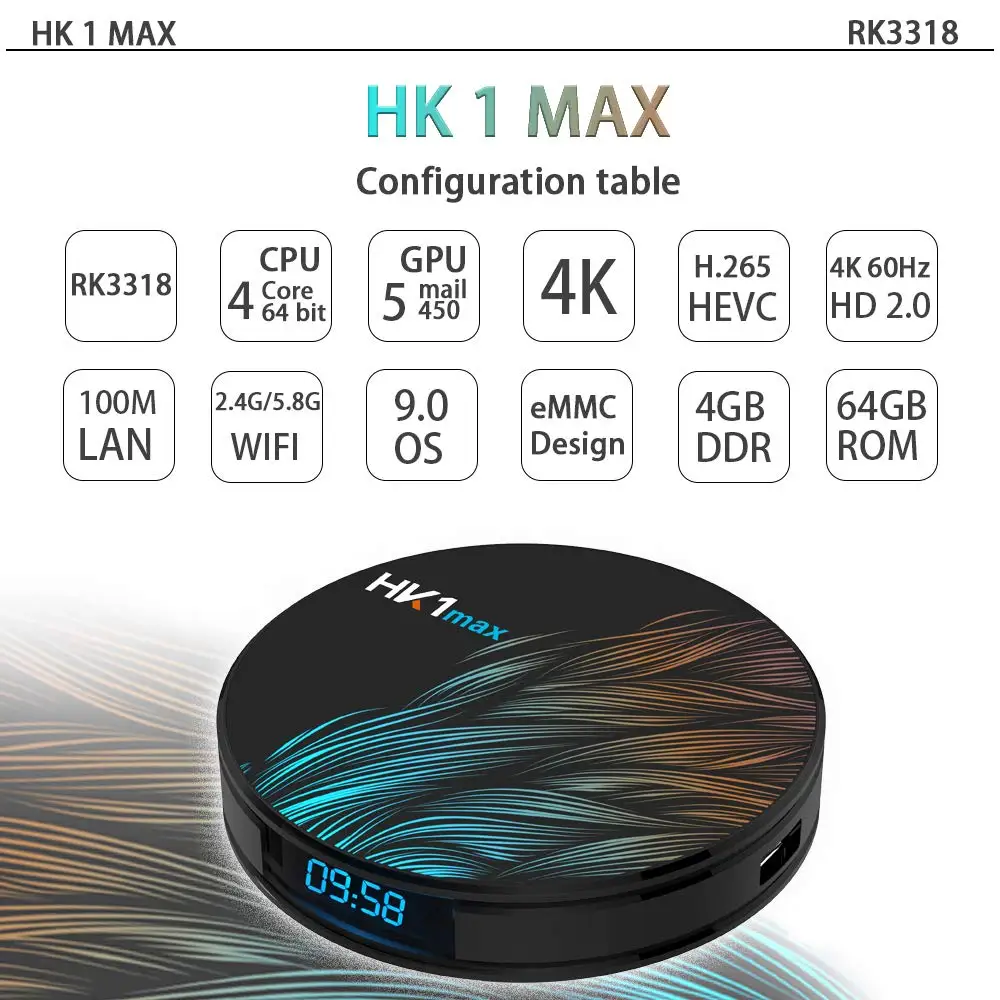 Android 9 0 HK1 MAX Mini Smart TV Box 2 4G/5G Wifi RK3328 четырехъядерный BT 4 телеприставка медиаплеер 4G 32G