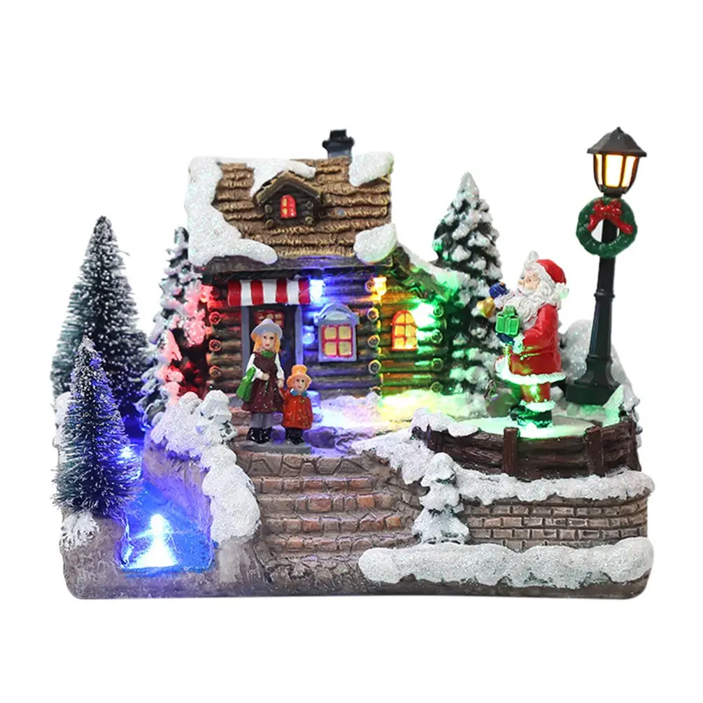 

Рождественское украшение 2022, светодиодный музыкальный светильник ящийся Снежный домик, подарок для детей, модель рождественского домика, з...