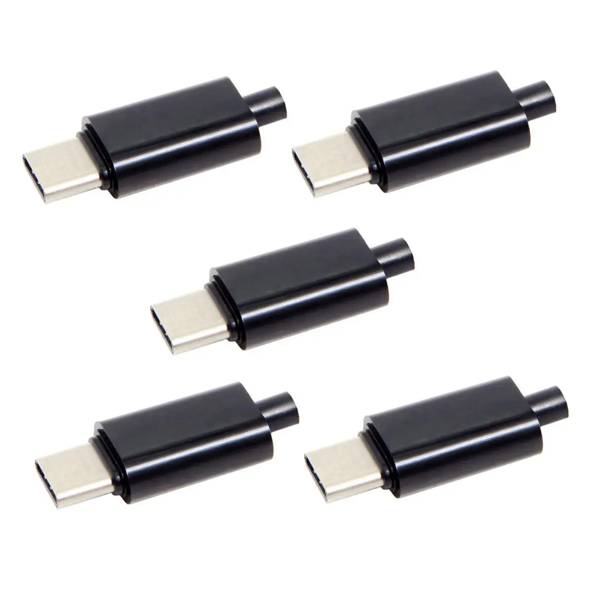 Jimier 5 шт./лот DIY 24pin USB Тип C USB-C Мужской OTG хост тип 1 k резистор с черной крышкой