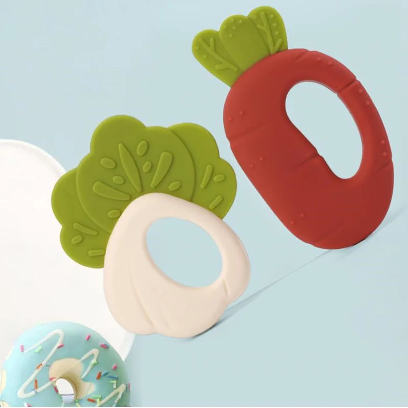 

Baby Teether Vegetable Shape Teether Silicone Toothbrush Toy Brand New Baby Dental Care Toothbrush Training Baby Care
