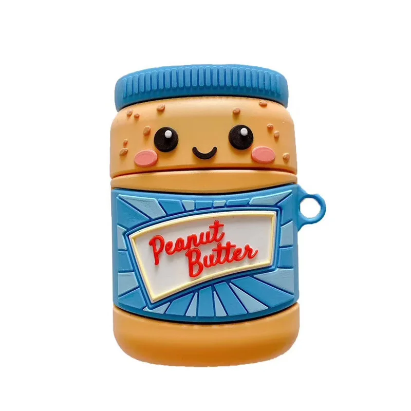 

For Airpods Case,3D Cute Peanut Butter Case For Airpod 1/2 Case Silicone Earphone Cover Case For Apple Airpods Cover For Kids