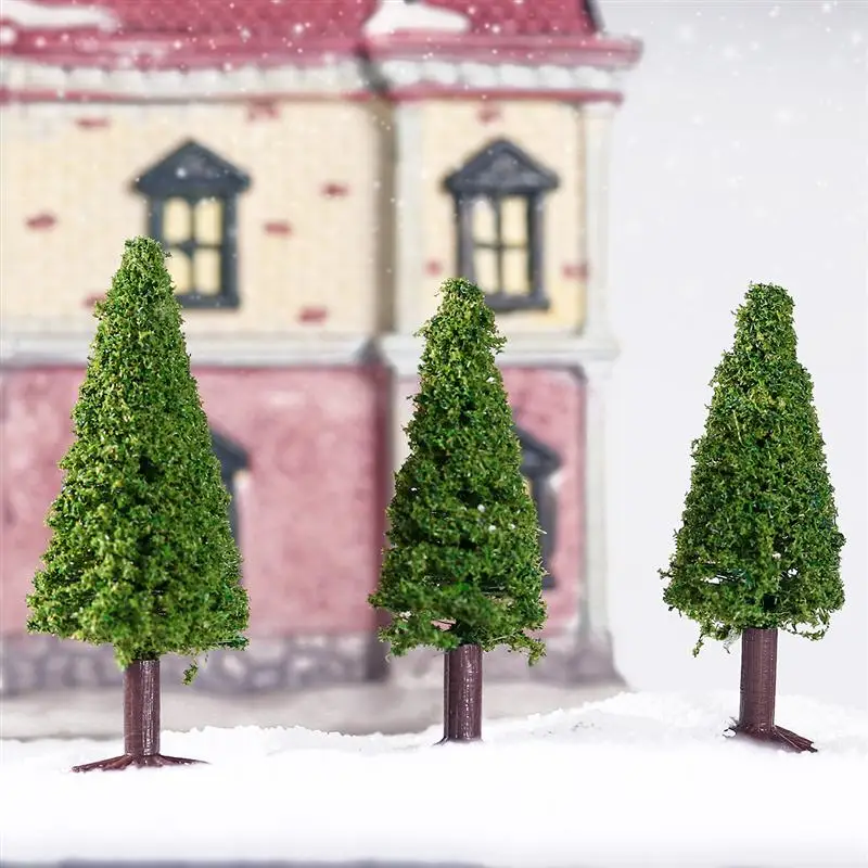 15pcs Green Scenery Landscape Model Cedar Trees Diorama Miniatures for Scenery Landscape image 3