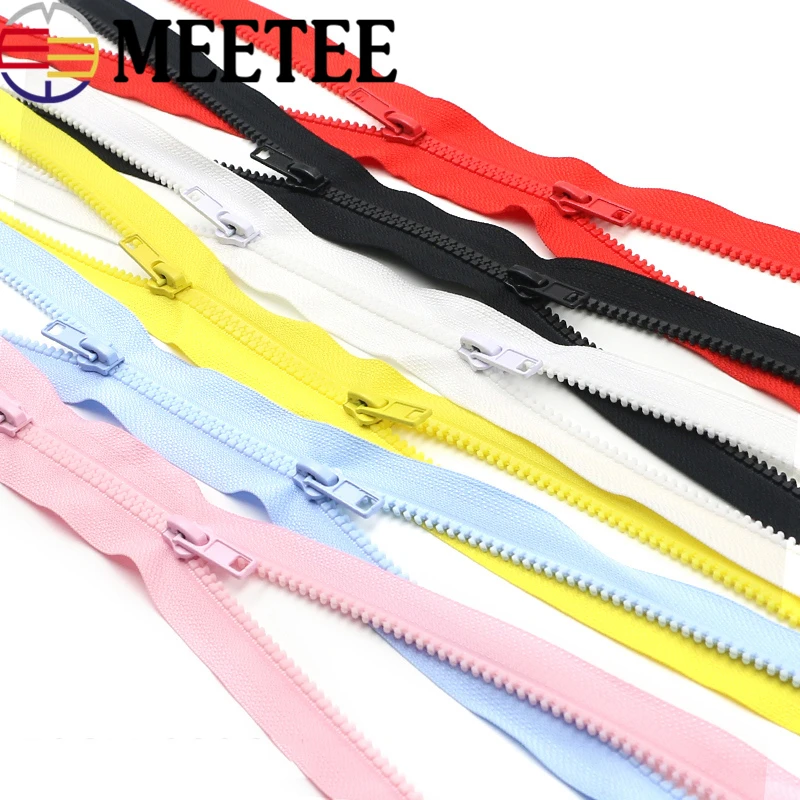 2 шт. Meetee 5 # двойная открытая молния из смолы молнии 50-200 см пуховик/пальто сумки