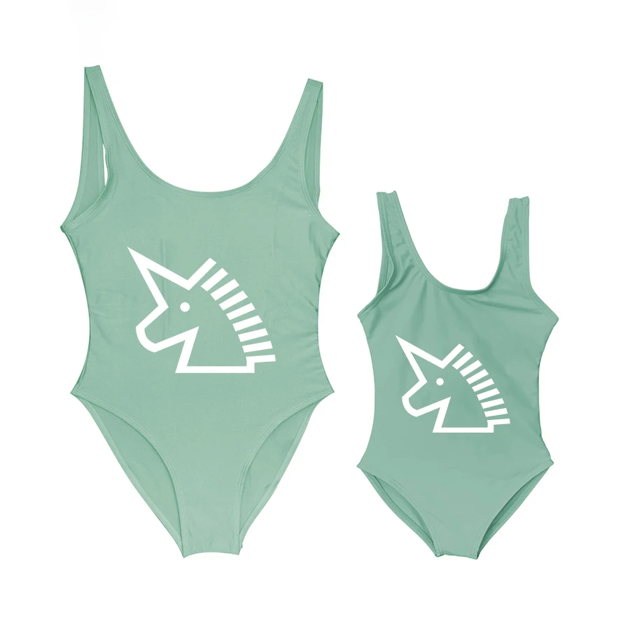 Женский слитный купальник для детей с принтом единорога купальный костюм милым