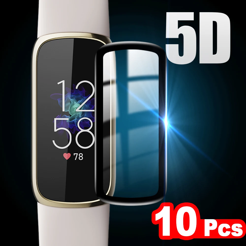 

10 pieces 5D Soft Fibre Glass Protective Film For Fitbit Luxe Full Curved Cover Screen Protector for Fitbit Luxe Accessories