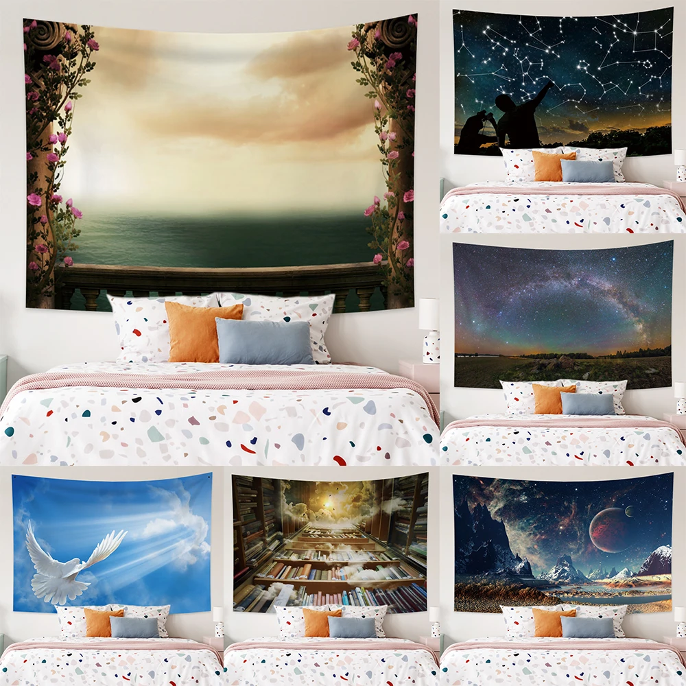 

Tapestry Bedroom Decor Magical Scenery Tapestry Wall Hanging Landscape Yoga Beach Towel Bohemian Decor For Home